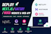 deploy next js website web app in gatsby to netlify headless cms, hostinger hugo