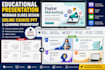 design educational presentation, webinar slides and elearning course slide