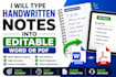 type handwritten notes into editable word or PDF