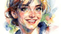 paint a colorful portrait in watercolor