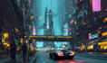 make a cyberpunk city design for you