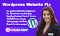 fix broken wordpress layouts, elementor not loading and contact form 7 errors