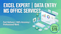 be your expert in excel, data analysis and ms office tasks