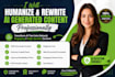 humanize and rewrite ai generated content professionally