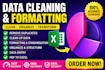 perform excel data cleaning, sorting, and formatting