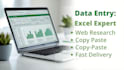 excel data entry and web research, admin support, emails