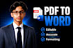 convert PDF to word with formatting