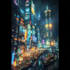 design a futuristic cyberpunk city environment