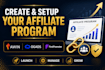 create and setup your affiliate program on awin, ogads or firstpromoter