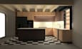 kitchen layout planning with appliance and utility positioning