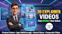 create 3d explainer video, 2d cartoon animation for business