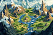 detailed hand drawn fantasy map illustration custom map