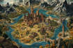 draw a fantasy map with digital watercolours