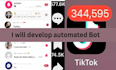 create tiktok bot, livestreaming bot, instagram  bot, twitter x bot, youtube bot