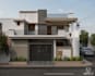 design realistic modern 3d elevation with exterior details