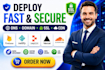 configure dns, deploy fullstack apps on replit, netlify, and firebase hosting