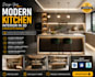 design modern kitchen interior in 3d and realistic render