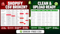 clean and prepare shopify CSV for upload
