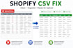 clean and prepare shopify CSV for upload