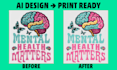manually convert ai generated t shirt design to print ready vector files