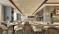 upscale 3d elevated dining hall,eatery space,cafe bar render,restaurant interior