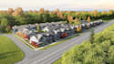 republish residential suburban develop, townhouse community, landscape site plan