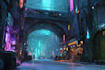 do a science fiction city and cyberpunk art