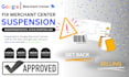 fix google merchant center suspension, misrepresentation, gtin and shopping ads