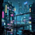 create a cyberpunk futuristic city art