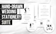 design hand drawn wedding invitation printable stationery suite
