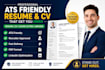 create an ats optimized professional resume and cv