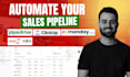 setup pipedrive crm automation, clickup monday com integration, n8n automation