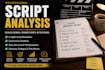 provide professional screenplay and script analysis