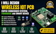 design wireless iot pcb, esp32 embedded system, firmware and smart device