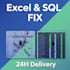 fix messy excel files, remove duplicates and write sql queries in 24h