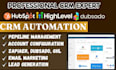 do hubspot CRM setup, clay, zapier, dubsado, zoho crm setup