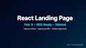 build a modern react and tailwind landing page
