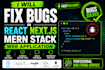 fix bugs in react nextjs mern stack web application
