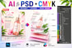 convert ai images into layered PSD cmyk print ready files