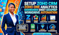 setup zoho CRM zoho one analytics dashboards sheet dataprep workdrive automation