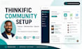 setup thinkific community, thinkific course website and membership