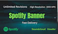 design professional spotify banner and soundcloud header