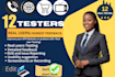 provide 12 real testers for your website or app
