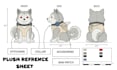design custom plush reference sheet stuffed animal ych character, toys concept