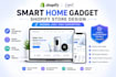 create modern shopify website for smart gadgets, home product tech smart devices