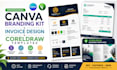 design canva branding kit, invoice,coreldraw business templates,flyer capability