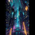 design a futuristic cyberpunk city environment