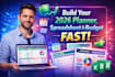 create a 2026 digital planner, excel budget spreadsheet and calendar template