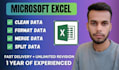 clean excel data, split, merge files, and remove duplicates
