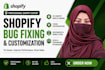 be your shopify bug fix specialist, theme customization and custom coding